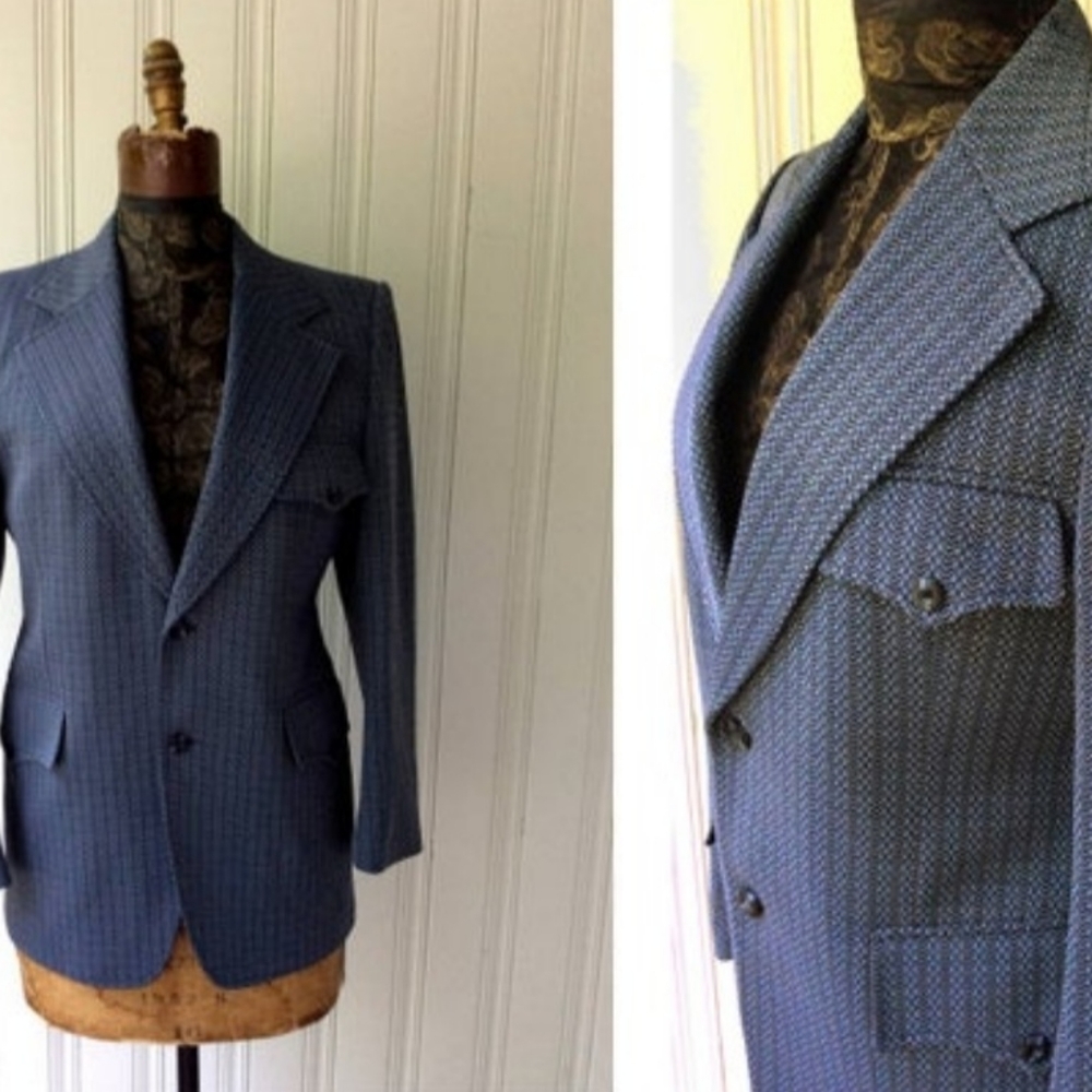 70's Vintage Polyester Knit Sports Jacket